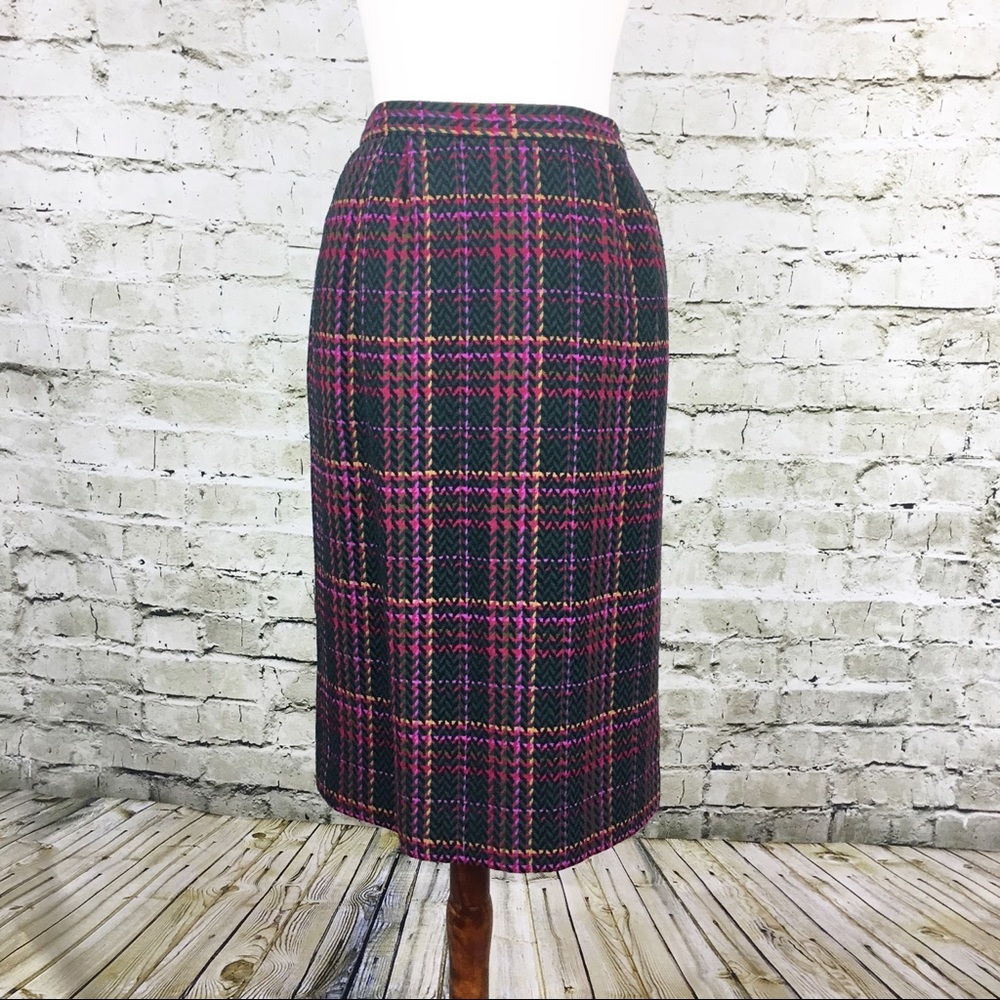 Pendleton Wool Plaid Pencil Skirt (Size 8)